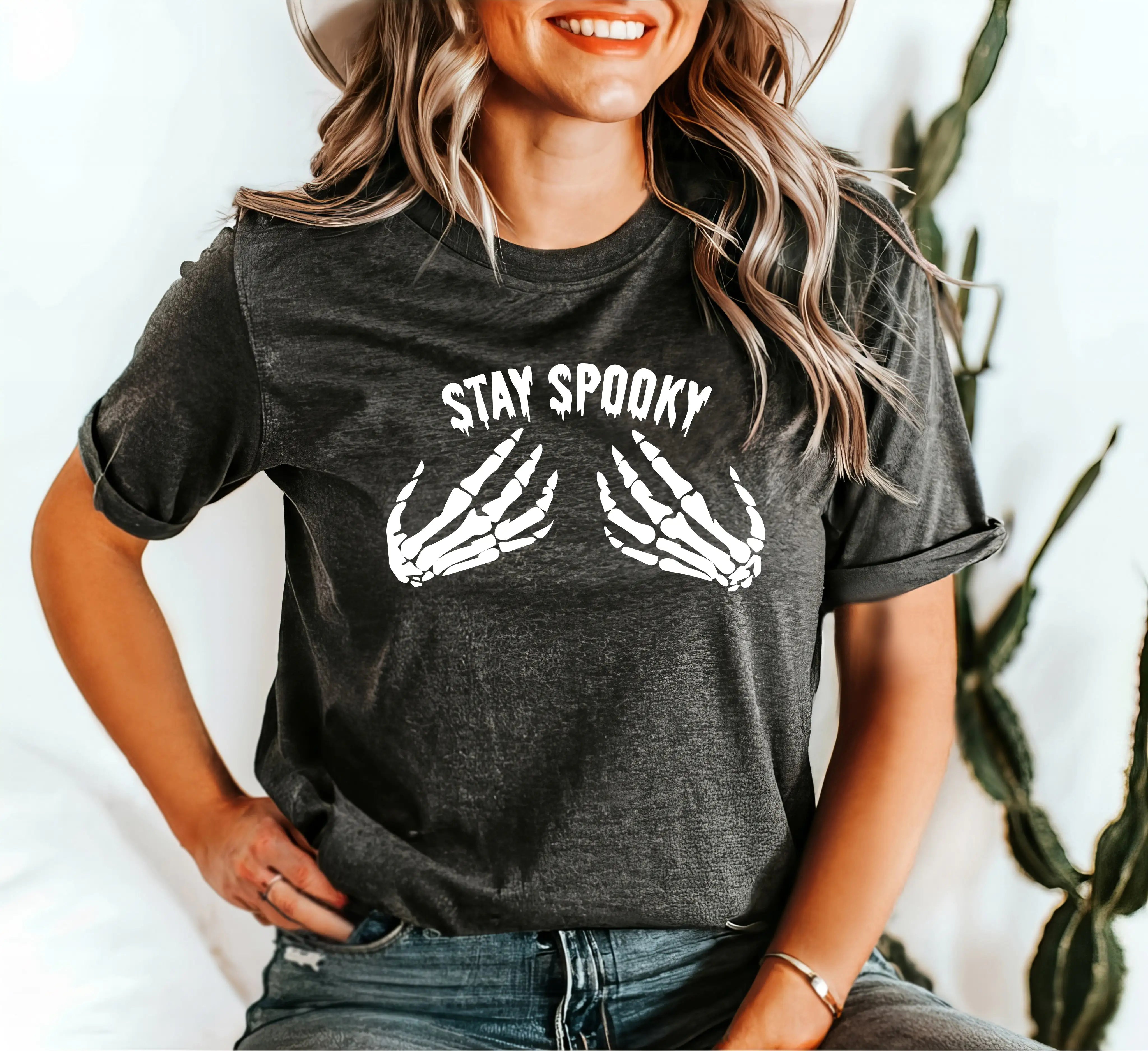 Halloween Stay Spooky Shirt, Halloween Party Shirt, Skeleton Shirt